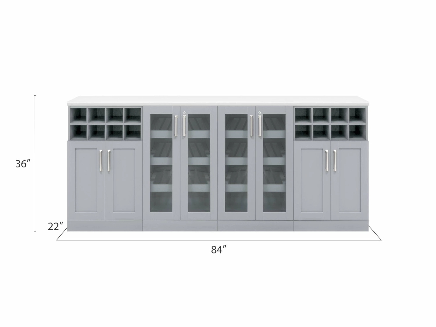 NewAge Products Home Bar Cabinets Home Bar Gray 5 Piece Cabinet Set - 21 Inch 2 NewAge Products Home Bar Cabinets Home Bar Gray 5 Piece Cabinet Set - 21 Inch