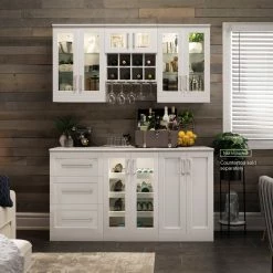 NewAge Products Home Bar 8 Piece Cabinet Set Home Bar Cabinets