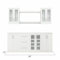NewAge Products Home Bar 8 Piece Cabinet Set Home Bar Cabinets