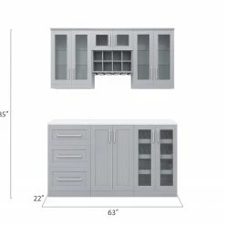 NewAge Products Home Bar Cabinets Home Bar 6 Piece Cabinet Set