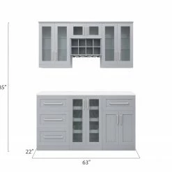 NewAge Products Home Bar Cabinets Home Bar 6 Piece Cabinet Set