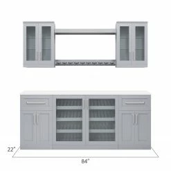 NewAge Products Home Bar 7 Piece Cabinet Set Home Bar Cabinets