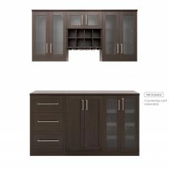 NewAge Products Home Bar Cabinets Home Bar 6 Piece Cabinet Set