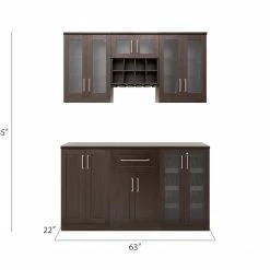 NewAge Products Home Bar 6 Piece Cabinet Set Home Bar Cabinets