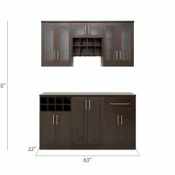 NewAge Products Home Bar Cabinets Home Bar 6 Piece Cabinet Set