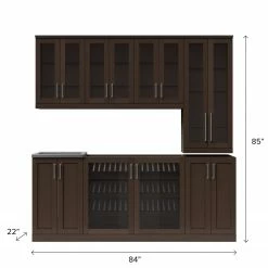NewAge Products Home Wet Bar 8 Piece Cabinet Set - 21 Inch 32 NewAge Products Home Wet Bar 8 Piece Cabinet Set - 21 Inch