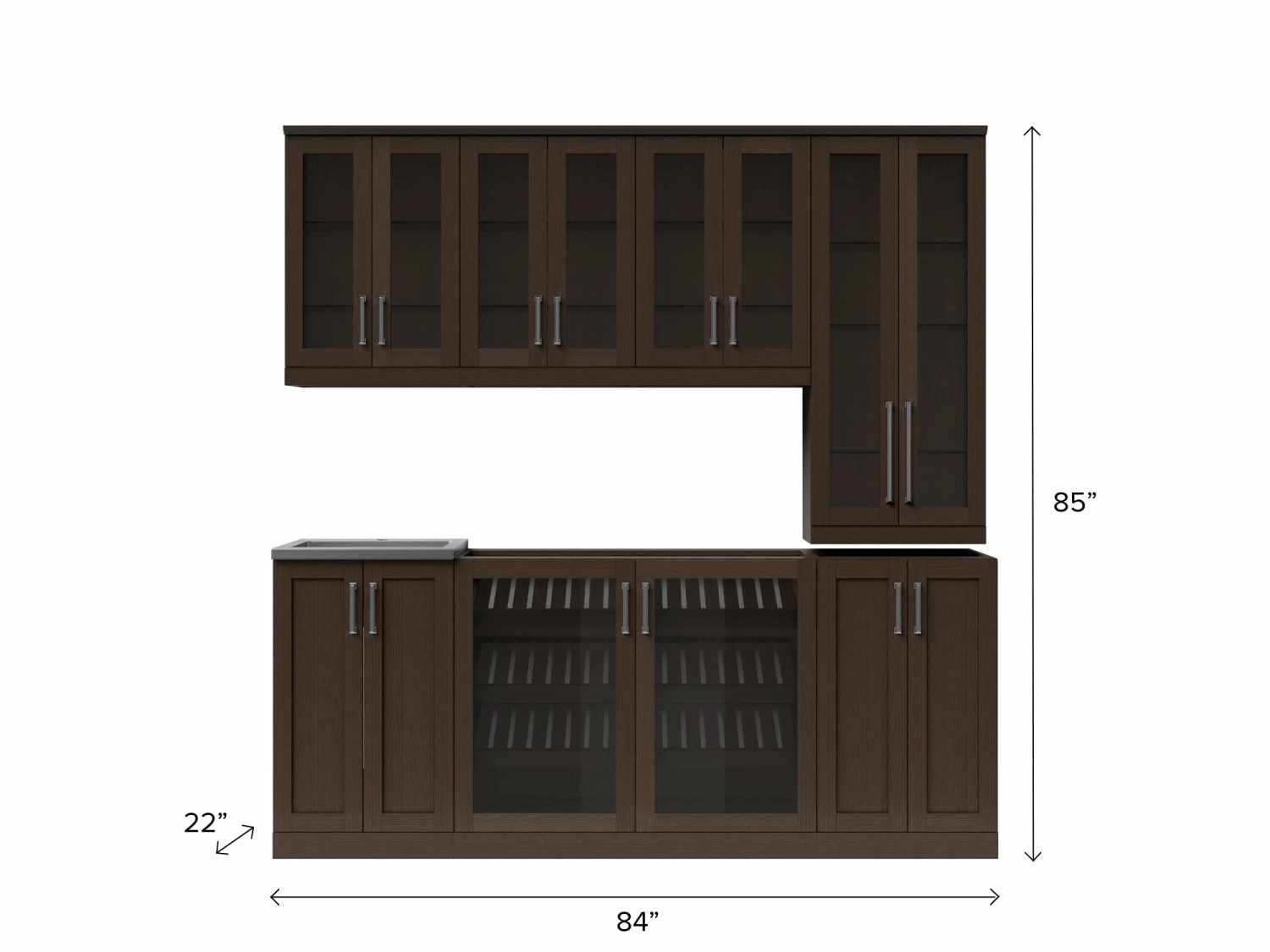 NewAge Products Home Wet Bar 8 Piece Cabinet Set - 21 Inch 13 NewAge Products Home Wet Bar 8 Piece Cabinet Set - 21 Inch