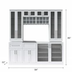 NewAge Products Home Bar 8 Piece Cabinet Set - 21 Inch