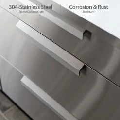 None Outdoor Kitchen Stainless Steel 3-Drawer Cabinet