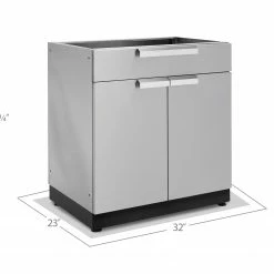 NewAge Products Outdoor Kitchen Stainless Steel 32" 2-Door With Drawer Cabinet 21 NewAge Products Outdoor Kitchen Stainless Steel 32