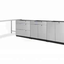 NewAge Products Outdoor Kitchen Stainless Steel 4 Piece Cabinet Set