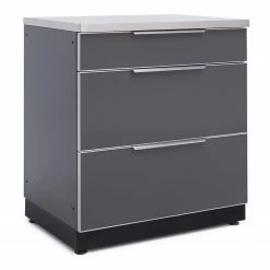 None Outdoor Kitchen Aluminum 3-Drawer Cabinet
