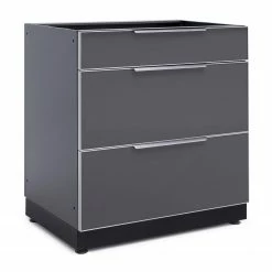 None Outdoor Kitchen Aluminum 3-Drawer Cabinet