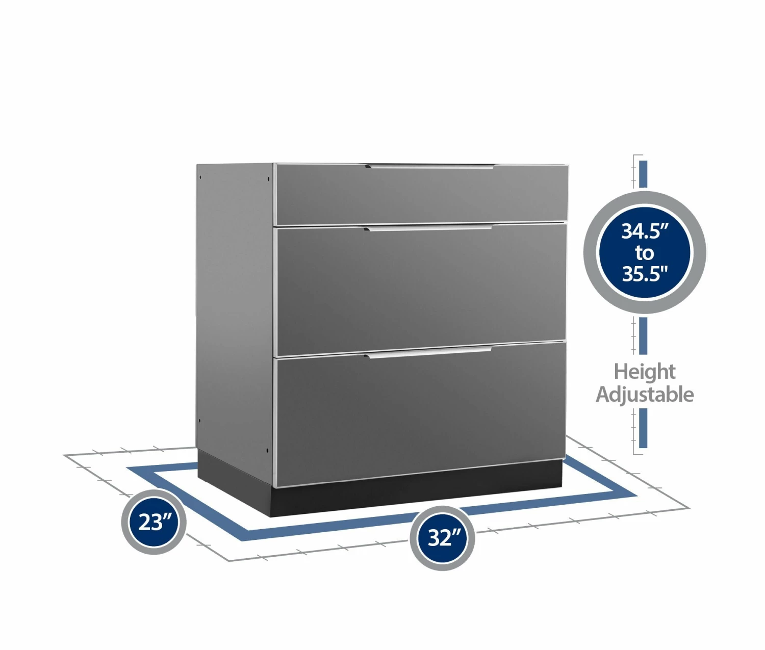 None Outdoor Kitchen Aluminum 3-Drawer Cabinet 3 None Outdoor Kitchen Aluminum 3-Drawer Cabinet