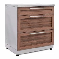 None Outdoor Kitchen Stainless Steel 3-Drawer Cabinet