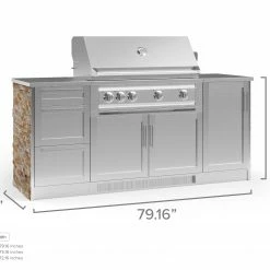 NewAge Products Outdoor Kitchen Signature Series 6 Piece Cabinet Set With Grill
