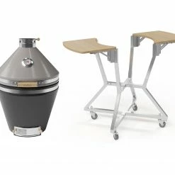 NewAge Products Outdoor Kitchen Platinum Kamado Bundle (Pro 22 In. Cart, 22 In. Kamado Grill)