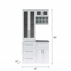 NewAge Products Home Wet Bar 5 Piece Cabinet Set - 21 Inch Home Bar Cabinets