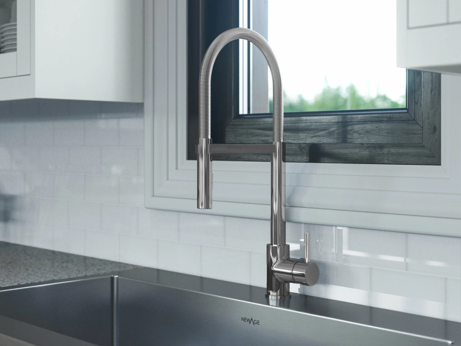 NewAge Products Shop Kitchen Sets 36 In. Farmhouse Sink With Flex Pull Down Faucet 4 NewAge Products Shop Kitchen Sets 36 In. Farmhouse Sink With Flex Pull Down Faucet