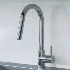 NewAge Products Shop Kitchen Sets 32 In. Undermount Single Bowl Stainless Steel Sink With Classic Pull Down Faucet