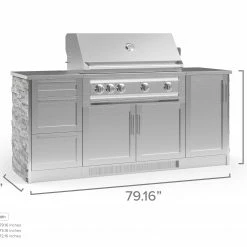 NewAge Products Outdoor Kitchen Signature Series 6 Piece Cabinet Set With Grill