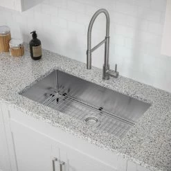 NewAge Products Shop Kitchen Sets 32 In. Undermount Single Bowl Stainless Steel Sink With Flex Pull Down Faucet 18 NewAge Products Shop Kitchen Sets 32 In. Undermount Single Bowl Stainless Steel Sink With Flex Pull Down Faucet