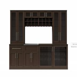 NewAge Products Home Bar 8 Piece Cabinet Set - 21 Inch