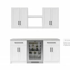 NewAge Products Home Bar 6 Piece Cabinet Set With Single Drawer Cabinets And Shelves - 24 Inch
