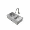 NewAge Products Shop Kitchen Sets 30.35 In. Undermount Double Bowl Stainless Steel Sink With Classic Pull Down Faucet