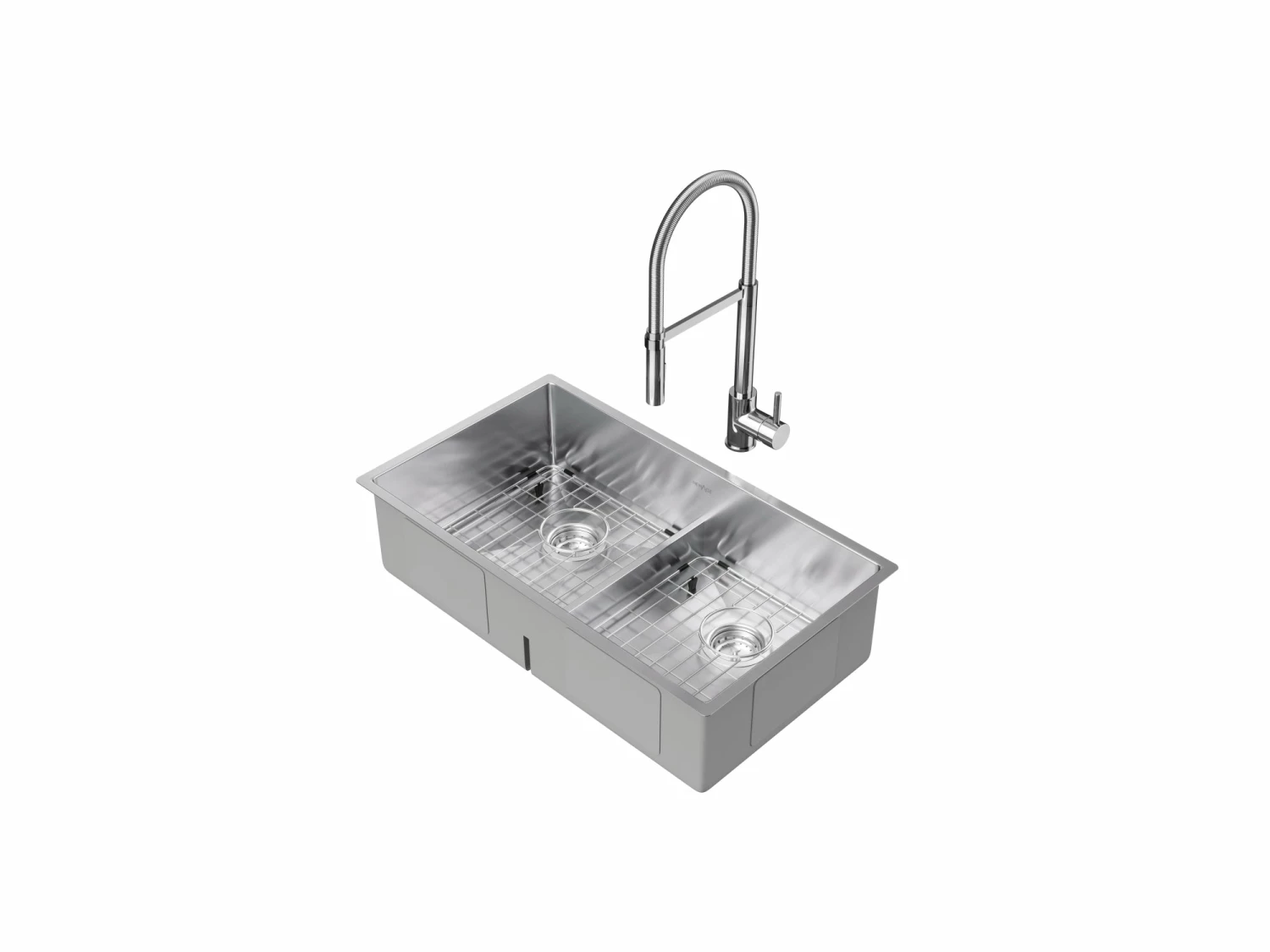 NewAge Products 30.35 In. Undermount Double Bowl Stainless Steel Sink With Flex Pull Down Faucet 9 NewAge Products 30.35 In. Undermount Double Bowl Stainless Steel Sink With Flex Pull Down Faucet