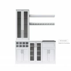 NewAge Products Home Wet Bar 7 Piece Cabinet Set - 21 Inch Home Bar Cabinets