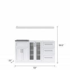 NewAge Products Home Wet Bar 5 Piece Cabinet Set - 21 Inch 22 NewAge Products Home Wet Bar 5 Piece Cabinet Set - 21 Inch
