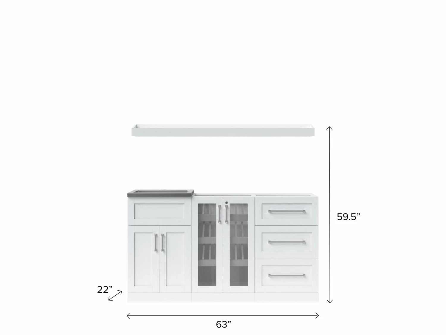 NewAge Products Home Wet Bar 5 Piece Cabinet Set - 21 Inch 3 NewAge Products Home Wet Bar 5 Piece Cabinet Set - 21 Inch