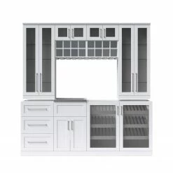 NewAge Products Home Bar 8 Piece Cabinet Set - 21 Inch