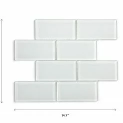 NewAge Products Kitchen Backsplash SUPER WHITE Glass Subway Tile Backsplash (11 Sq.ft. / Box) 9 NewAge Products Kitchen Backsplash SUPER WHITE Glass Subway Tile Backsplash (11 Sq.ft. / Box)