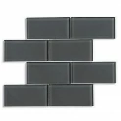 NewAge Products Kitchen Backsplash DARK GLASS Subway Tile Backsplash (11 Sq.ft. / Box)