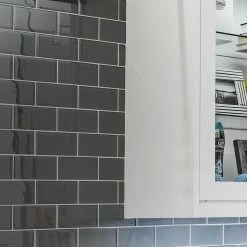 NewAge Products Kitchen Backsplash DARK GLASS Subway Tile Backsplash (11 Sq.ft. / Box)