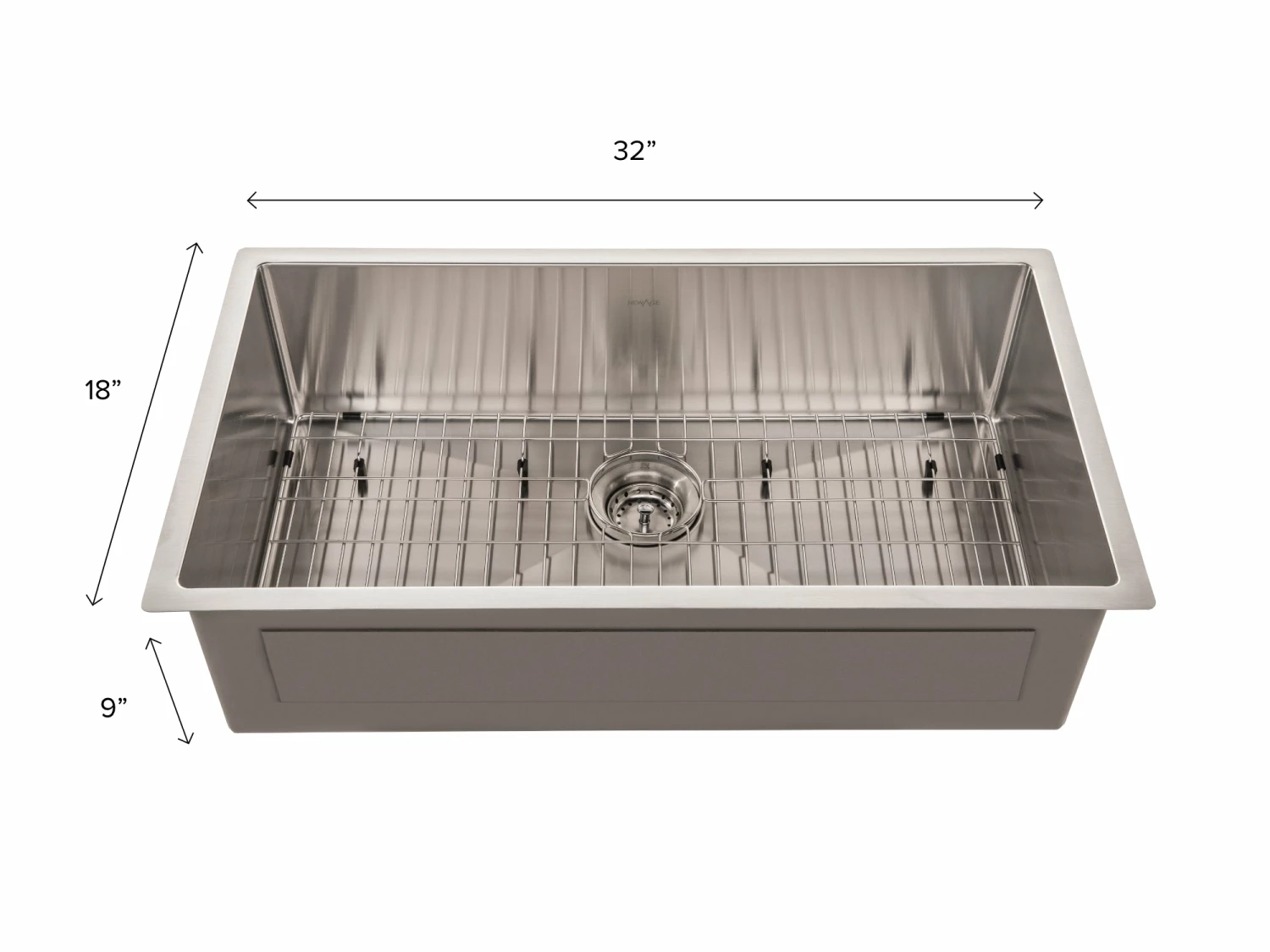 NewAge Products Kitchen Sinks 32 In. Undermount Single Bowl Stainless Steel Sink 5 NewAge Products Kitchen Sinks 32 In. Undermount Single Bowl Stainless Steel Sink