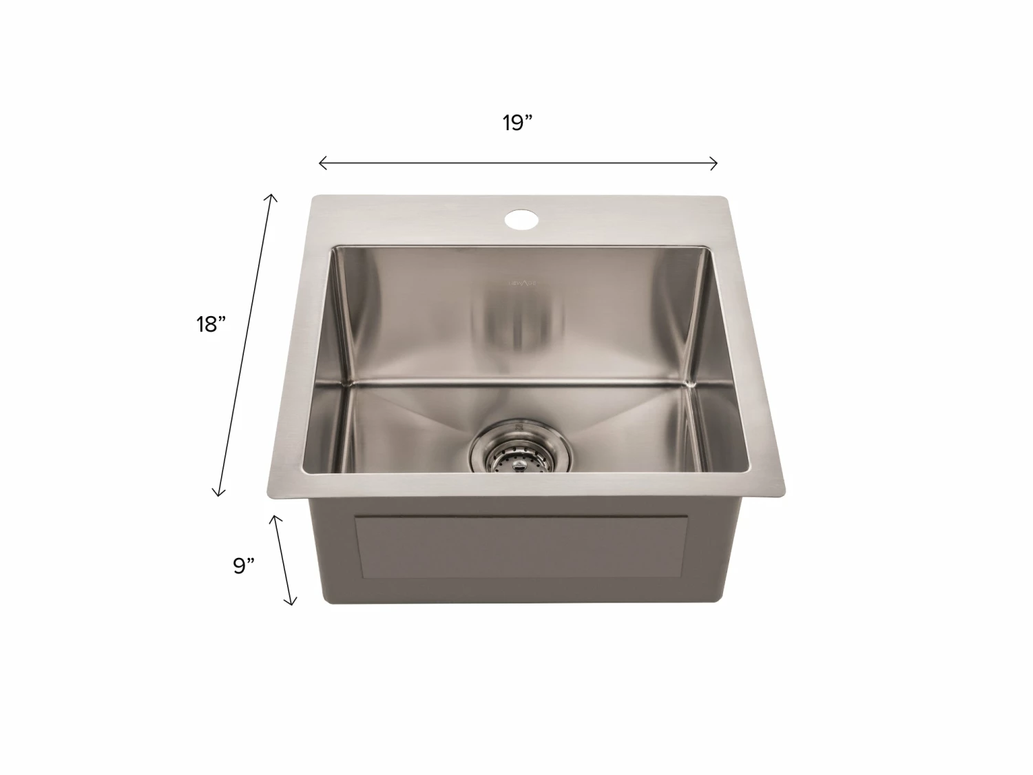 NewAge Products 19 In. Overmount Single Bowl Stainless Steel Sink Kitchen Sinks 5 NewAge Products 19 In. Overmount Single Bowl Stainless Steel Sink Kitchen Sinks