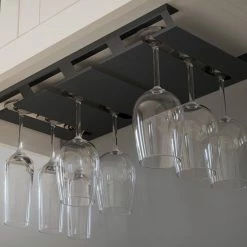 NewAge Products Under Cabinet Hanging Stemware Rack Home Bar Cabinets