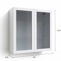 NewAge Products Home Extended Two Glass Door Wall Cabinet