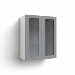 NewAge Products Pantry Cabinets Home Two Glass Door Wall Cabinet