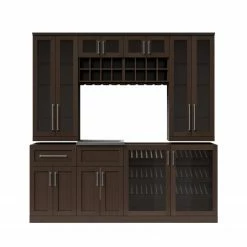 NewAge Products Home Bar 8 Piece Cabinet Set - 21 Inch