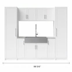 NewAge Products Home Laundry Room 11 Piece Cabinet Set With 36 In. Sink And Faucet