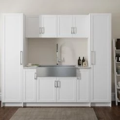 NewAge Products Home Laundry Room 11 Piece Cabinet Set With 36 In. Sink And Faucet