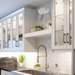 NewAge Products Home Bar 5 Piece Cabinet Set With Granite Countertop And Glass Doors - 24 Inch