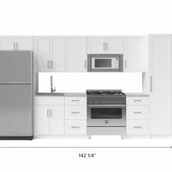 NewAge Products Home Kitchen 13 Piece Cabinet Set With Pantry Cabinet And Sink