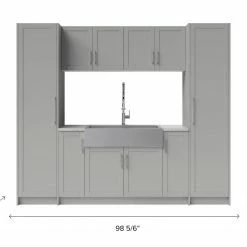 NewAge Products Home Laundry Room 11 Piece Cabinet Set With 36 In. Sink And Faucet