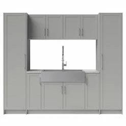 NewAge Products Home Laundry Room 11 Piece Cabinet Set With 36 In. Sink And Faucet