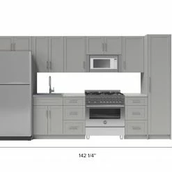 NewAge Products Home Kitchen 13 Piece Cabinet Set With Pantry Cabinet And Sink